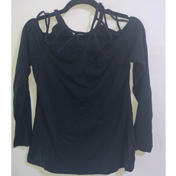 Fabletics Strappy Shoulder Long Sleeve Top - Size Medium - Picture 2 of 4